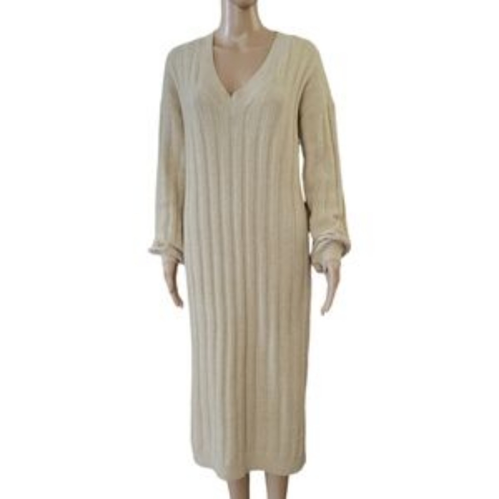 ❤️B2G1 NWOT Vero Moda Long Sleeve Knit V-neck Sweater Dress M ❤️B2G1